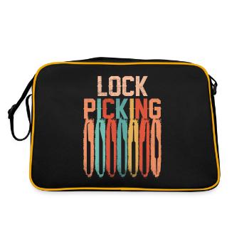 Lock Picking, Lockpicking, Cracking, Cracker, Lock - Retro Bag - black/gold - Back