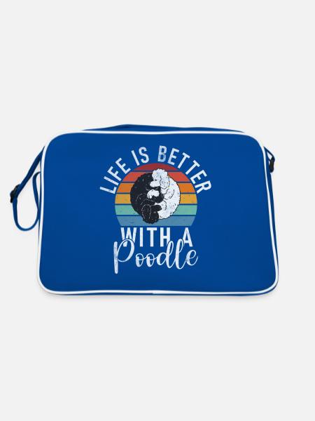 Cadeaux Caniche - Sac Retro - bleu/blanc - Dos