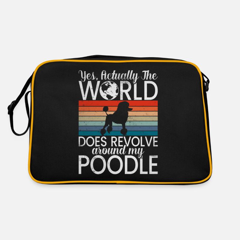 Pudel Geschenke - Retro Tasche - Schwarz/Gold
