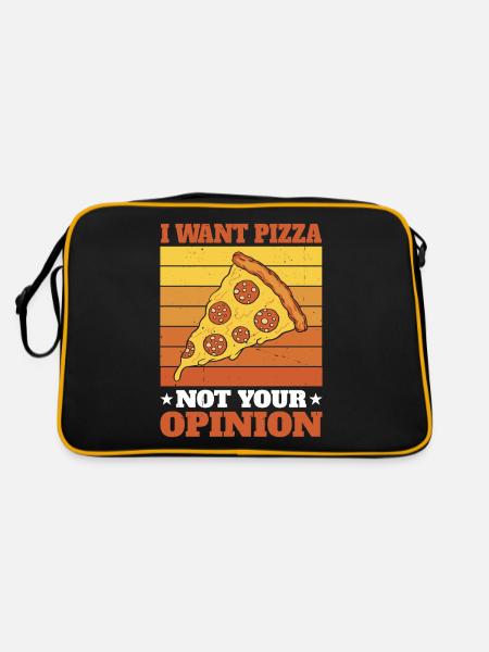 Je veux une pizza, pas votre opinion - Sac Retro - noir/or - Dos