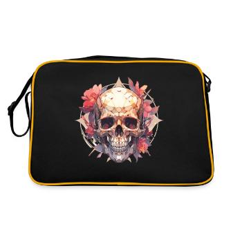 Crânes Crâne Crâne Crâne Fleurs - Sac Retro - noir/or - Dos
