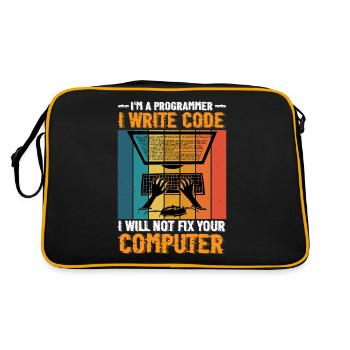 I'm A Programmer I Will Not Fix Your Computer 2 - Retro Tasche - Schwarz/Gold - Hinten