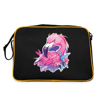 Flamingo Party Neon Flamants roses - Sac Retro - noir/or - Dos