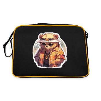 Bear Bears Fat Bear Bears Daddy - Retro Bag - black/gold - Back