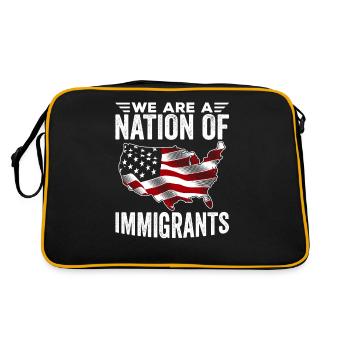 immigrant nation immigration lover - Retro Bag - black/gold - Back