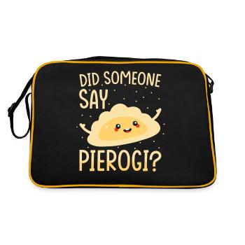 Piroggen Teigtaschen Kawaii Pierogi - Retro Tasche - Schwarz/Gold - Hinten