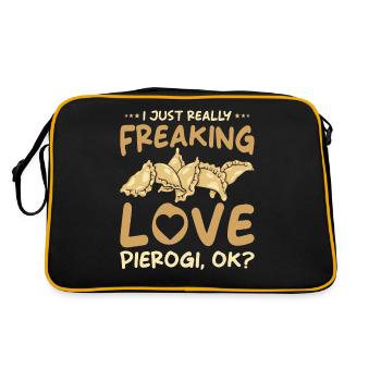 Pierogi dumplings - Retro Bag - black/gold - Back