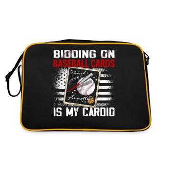 "Bideballkarten Zu Bieten Ist Mein Cardio" - Retro Tasche - Schwarz/Gold - Hinten