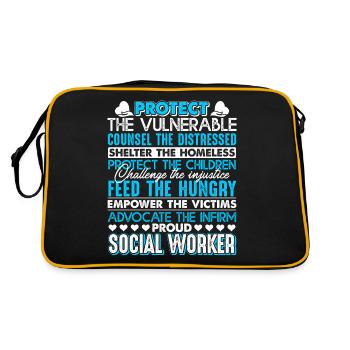 Social Worker Proud Social Worker - Retro Bag - black/gold - Back