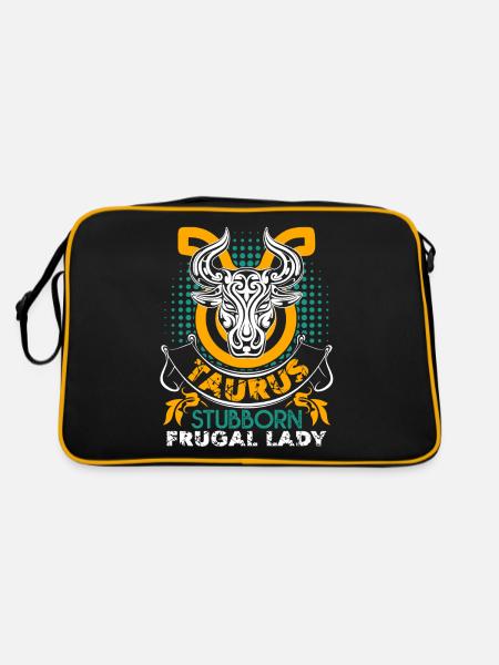 Taurus Taurus Stubborn Frugal And Lazy - Retro Bag - black/gold