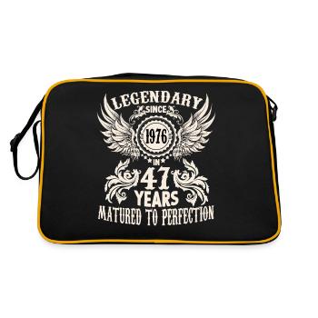 Legendary since 1976 birthday 47 year old legend - Retro Tasche - Schwarz/Gold - Hinten