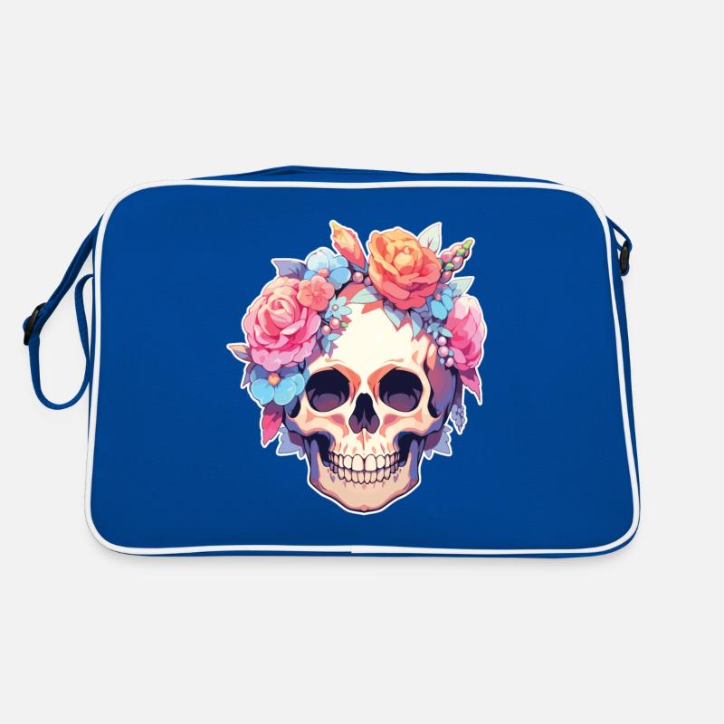 Crânes Crâne Fleurs Fleur Crâne Crâne Sac Retro