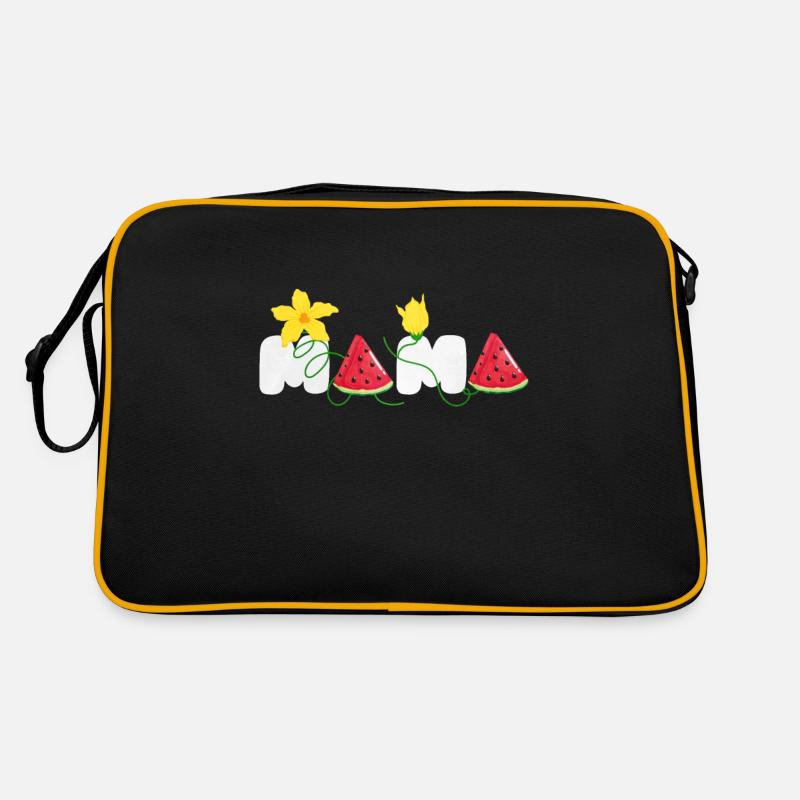 Wassermelone - Retro Tasche - Schwarz/Gold