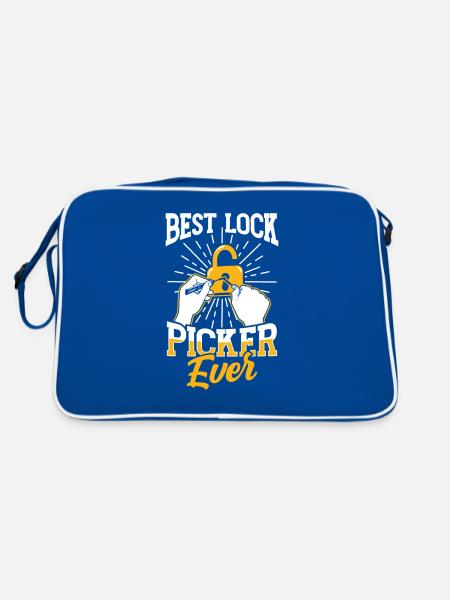 Le meilleur serrurier jamais choisi - Sac Retro - bleu/blanc - Dos