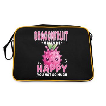 Dragon Fruit Kawaii - Retro Bag - black/gold - Back
