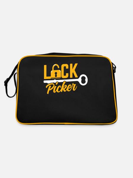 Schlossknacker Lock Picker Schloss Lock Picking - Retro Tasche - Schwarz/Gold - Hinten