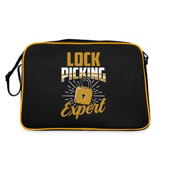 Lockpicking Experte Knacken Schloss Lock Picking - Retro Tasche - Schwarz/Gold - Hinten