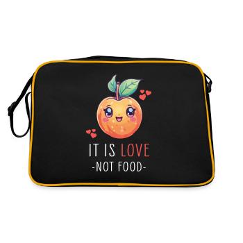 Pfirsich Kawaii - Retro Tasche - Schwarz/Gold - Hinten