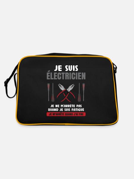 Électricien Dire Drôle De Technicien Électronique - Sac Retro - noir/or - Dos