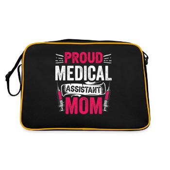 Stolze Medizinische Fachangestellte Mutter Beruf - Retro Tasche - Schwarz/Gold - Hinten