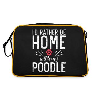 Poodle Gifts - Retro Tasche - Schwarz/Gold - Hinten