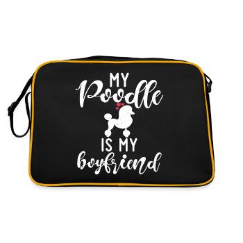 Poodle Gifts - Retro Tasche - Schwarz/Gold - Hinten