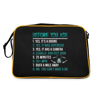 Drone Racing Before You Ask Multicopter Fpv Race - Retro Tasche - Schwarz/Gold - Hinten