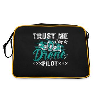 Drone Racing Trust Me I'm A Drone Pilot Quadcopter - Retro Tasche - Schwarz/Gold - Hinten