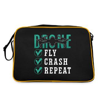 Drone Racing Fly Crash Repeat Fpv Race Quadcopter - Retro Bag - black/gold - Back