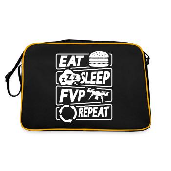 Drone Racing Eat Sleep Fpv Repeat Race Multicopter - Retro Tasche - Schwarz/Gold - Hinten