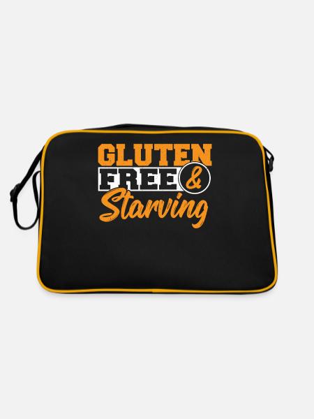 Gluten Free & Starving. Gluten Free - Retro Bag - black/gold - Back