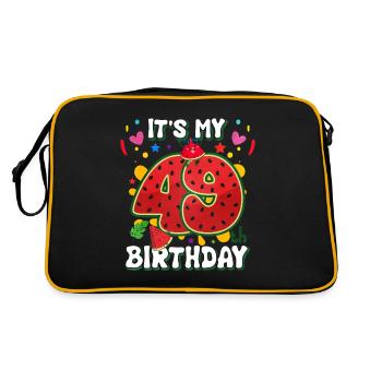 49th Birthday Watermelon - Retro Bag - black/gold - Back