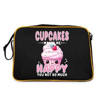 Cupcake Kawaii - Retro Bag - black/gold - Back