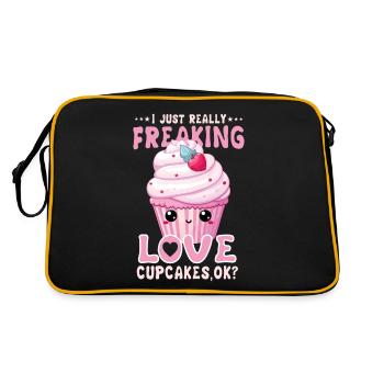 Cupcake Kawaii - Retro Bag - black/gold - Back