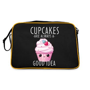 Cupcake Kawaii - Retro Bag - black/gold - Back