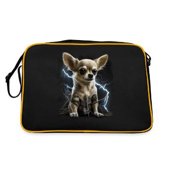 Chihuahua | Electrician Worker Electrical Job Dog - Retro Bag - black/gold - Back