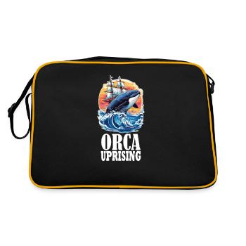 Join the Orca Uprising - Save the Orcas - Retro Tasche - Schwarz/Gold - Hinten