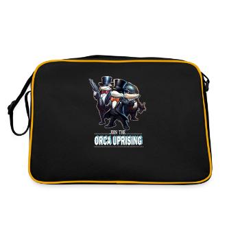 Join the Orca Uprising - Empowering Orca - Retro Tasche - Schwarz/Gold - Hinten