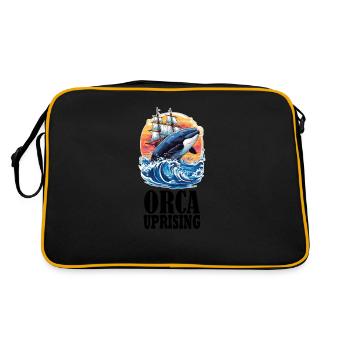 Join the Orca Uprising Inspired Killer Whale - Retro Tasche - Schwarz/Gold - Hinten