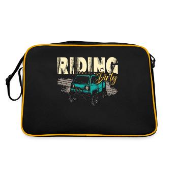 Off-Road Racing Riding Dirty Road Trip Motocross - Retro Bag - black/gold - Back