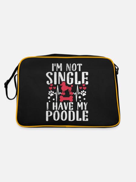 Poodle Gifts - Retro Tasche - Schwarz/Gold - Hinten