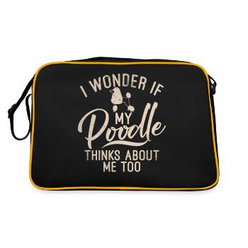 Poodle Gifts - Retro Tasche - Schwarz/Gold - Hinten