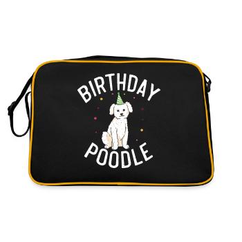 Poodle Gifts - Retro Tasche - Schwarz/Gold - Hinten