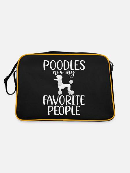 Poodle Gifts - Retro Tasche - Schwarz/Gold - Hinten