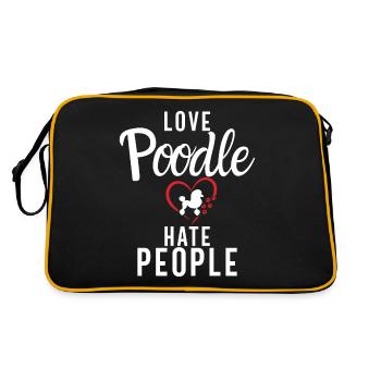 Poodle Gifts - Retro Tasche - Schwarz/Gold - Hinten