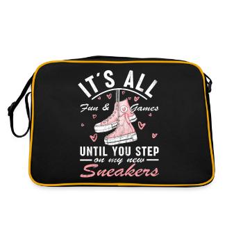 "Du Tritt Auf Meine Turnschuhe" Schuhe Fan - Retro Tasche - Schwarz/Gold - Hinten