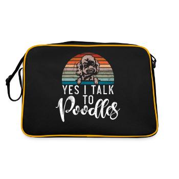 Poodle Gifts - Retro Tasche - Schwarz/Gold - Hinten