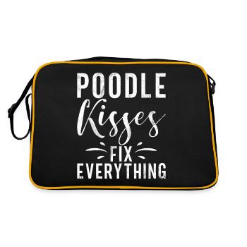 Poodle Gifts - Retro Tasche - Schwarz/Gold - Hinten