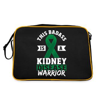 This Bad* Is A Kidney Disease Warrior Green Ribbon - Retro Bag - black/gold - Back