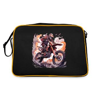 Motocross Dirtbike Motocross Motocross Motorrad - Retro Tasche - Schwarz/Gold - Hinten